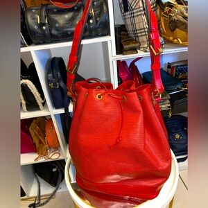 Louis Vuitton Red EPI Bucket Bag